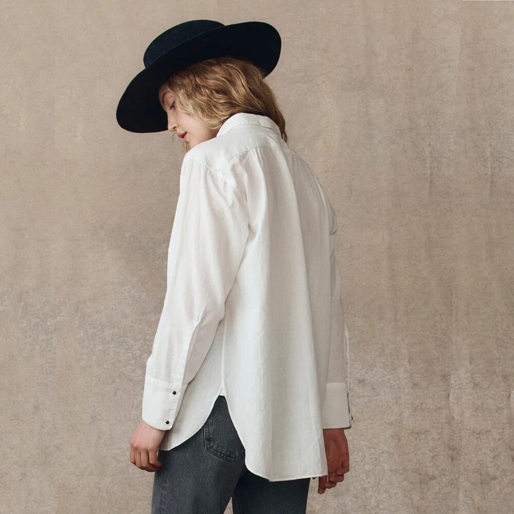 THE GREAT. The Classic Tux Top in White 1|S - Picture 4 of 13